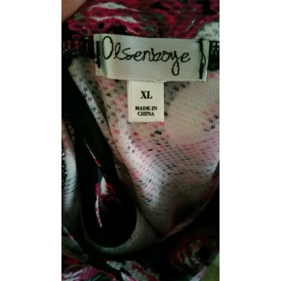 New Womens Olsenboye Black Pink Mock Collar Crop Top Shirt Size XL juniors - Picture 7 of 7